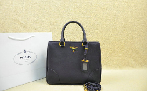 2014 Prada grainy calfskin tote bag BN2533 dark purple